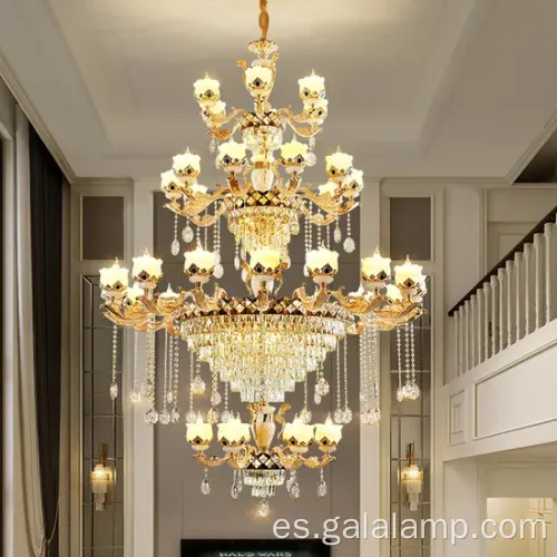 Luxury Jade Crystal Chandelier para sala de estar de villa
